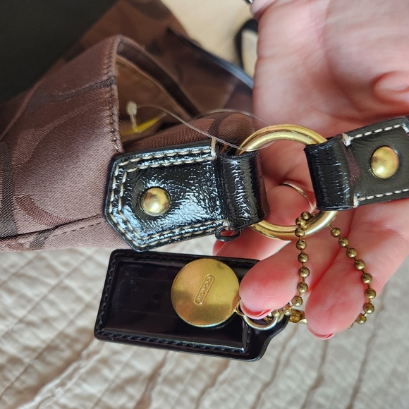 Coach Signature Crossbody Handbag Purse, Brown and Black - Picture 7 of 16